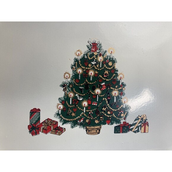 Vintage Lacquerware 3 Tray Christmas MCM Tree Angel Presents Candles Gold Japan - Picture 3 of 12